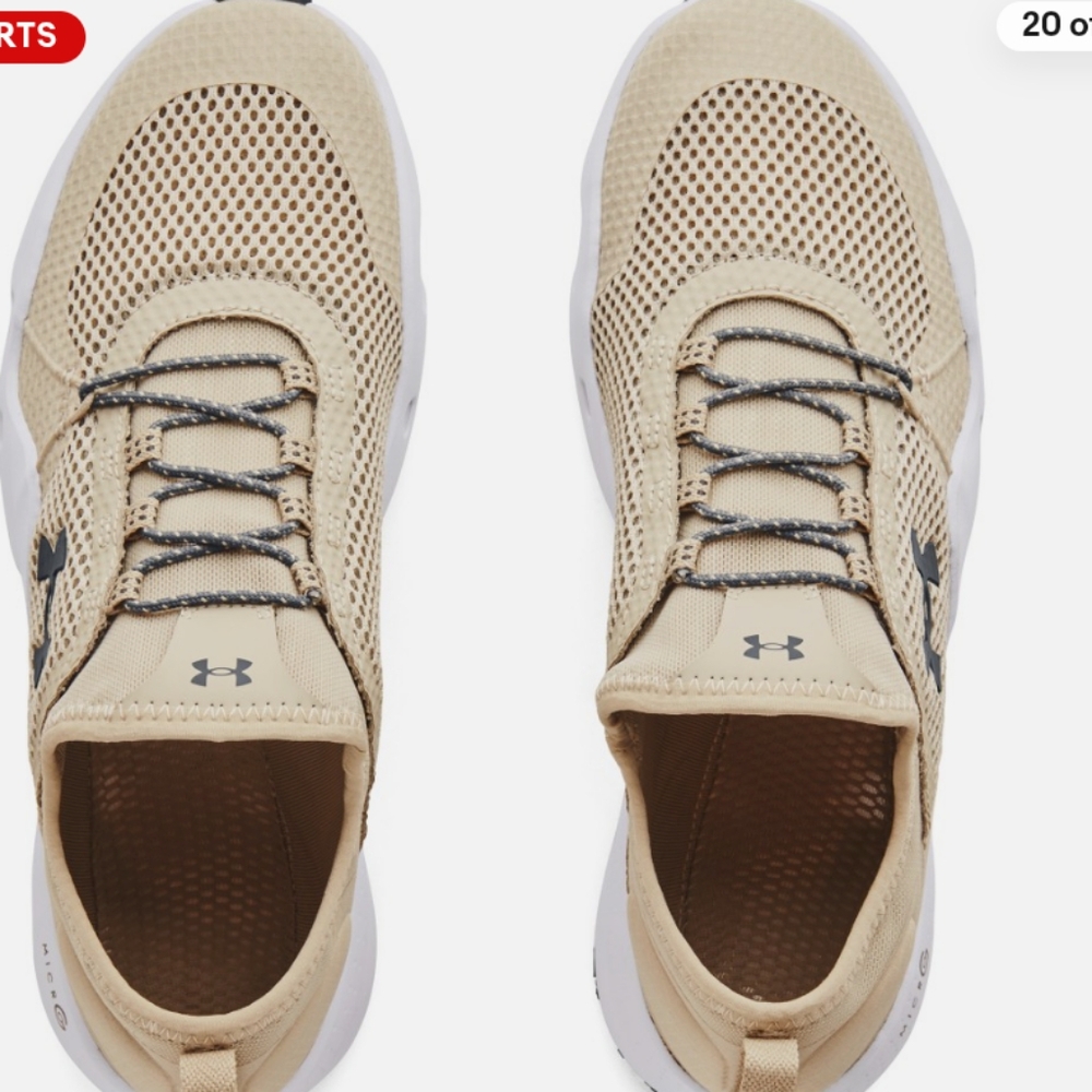 Under Armour Beige Mesh Sneakers